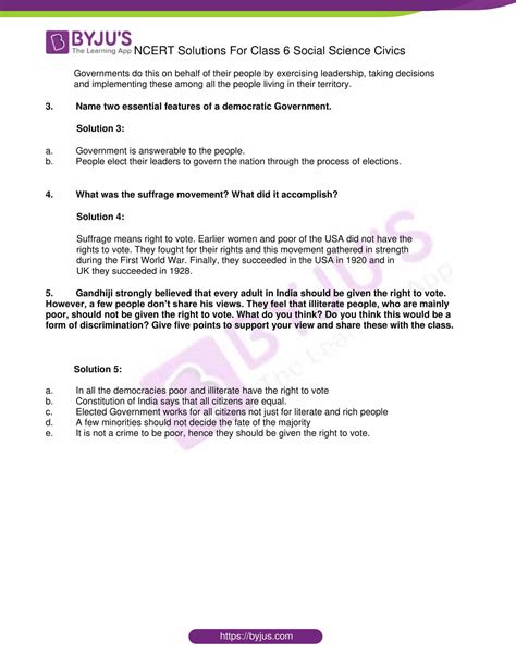NCERT Solutions for Class 6th Social Science Civics .